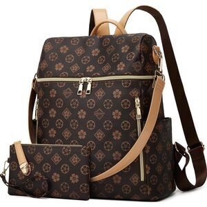 5354 Backpack Purse PU Leather Travel Satchel Handbag Convertible Design